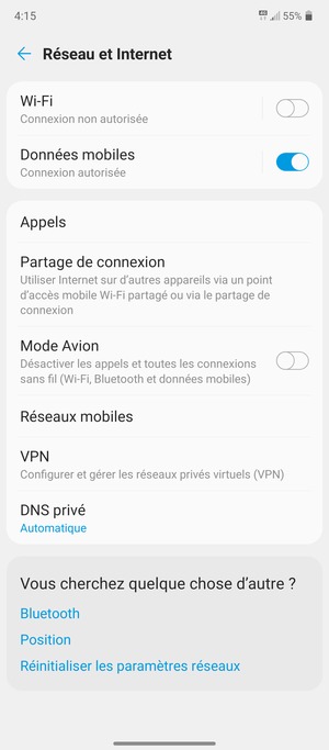 Sélectionnez Réseaux mobiles