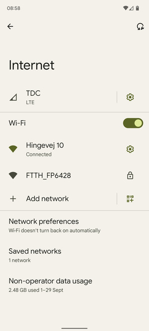 You are now connected to the Wi-Fi network