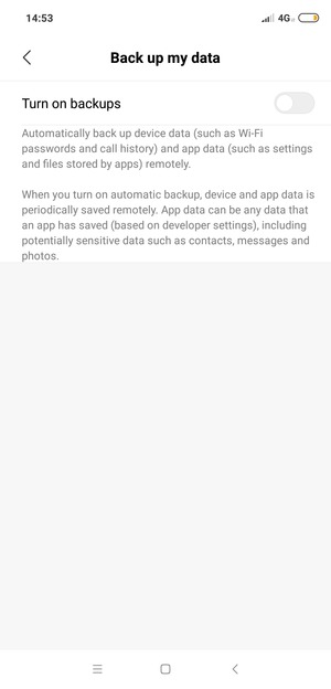 Turn on Turn on backups