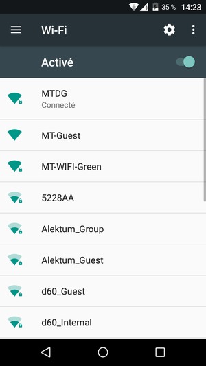 Vous êtes maintenant connecté au réseau Wi-Fi