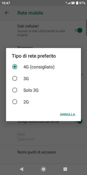 Seleziona la tua opzione preferita