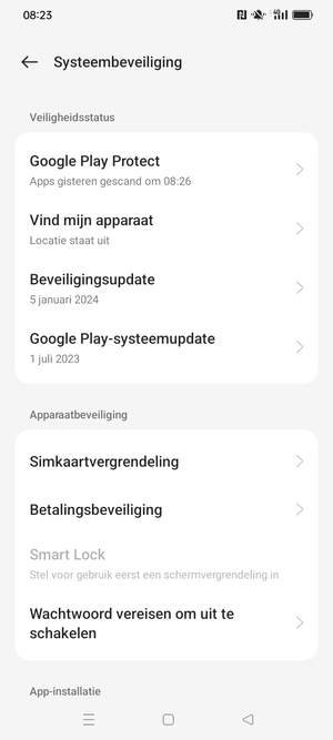 Selecteer Simkaartvergrendeling