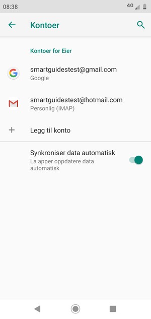 Velg din Google-konto