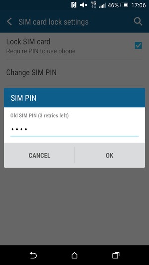 Enter your Old SIM PIN and select OK