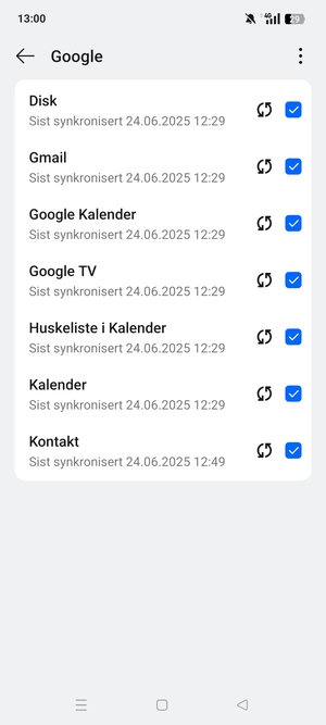Forsikre deg om at Kontakt er valgt