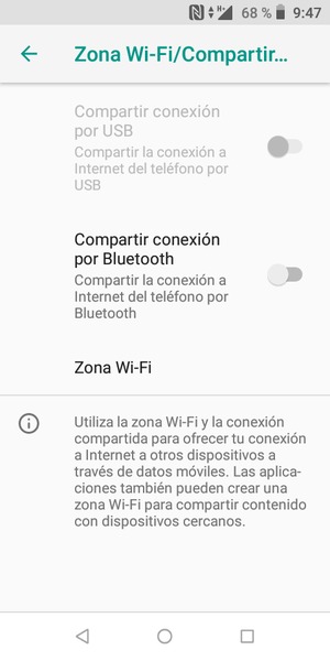 Seleccione Zona Wi-Fi