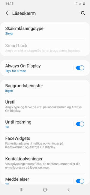 Vælg Skærmlåsningstype
