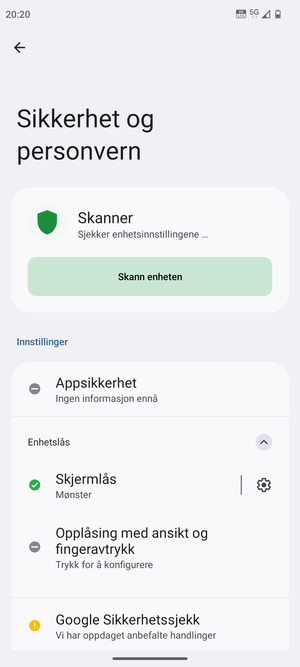 Telefonen din er nå sikret med en skjermlås