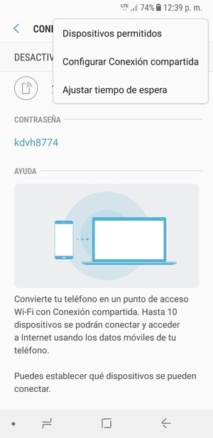 Seleccione Configurar Conexión compartida