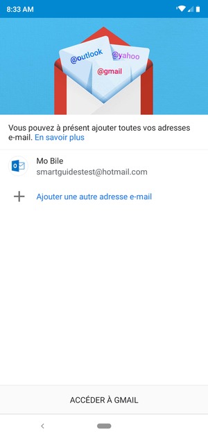 Sélectionnez ACCÉDER À GMAIL