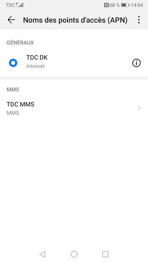 Sélectionnez le bouton du Menu
