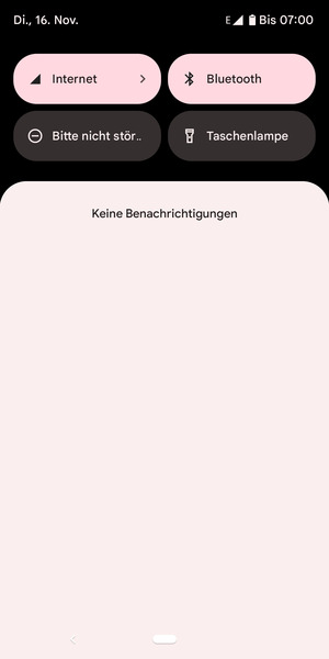 Ziehen Sie erneut das obere Menü nach unten