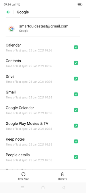 Select Sync Now