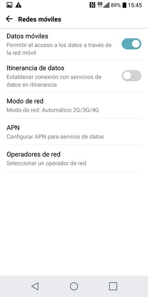 Para cambiar la red en caso de problemas de conectividad, seleccione Operadores de red