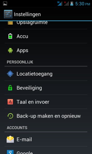 Scroll naar en selecteer Beveiliging