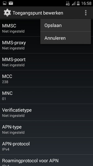 Selecteer de Menu-knop en selecteer Opslaan