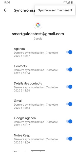 Sélectionnez Synchroniser maintenant