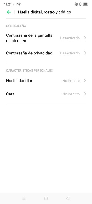 Seleccione Contraseña de la pantalla de bloqueo