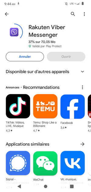 Veuillez attendre la fin de la procédure d'installation