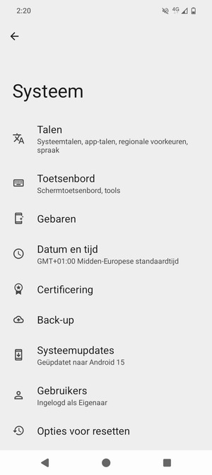 Selecteer Systeemupdates
