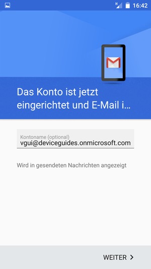 Geben Sie Ihrem Konto einen Namen und wählen Sie WEITER