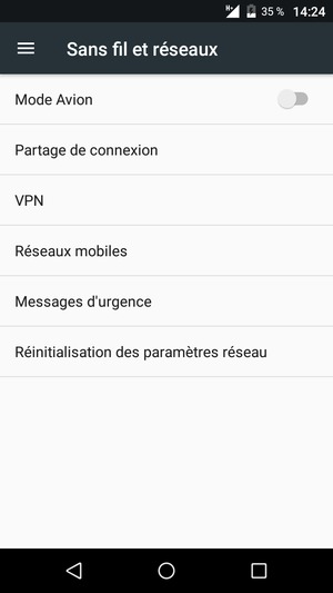 Sélectionnez Réseaux
mobiles