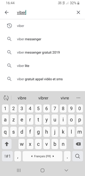 Saisissez le nom de l'appli et sélectionnez Rechercher