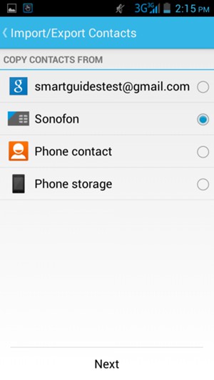 Select the SIM card and select Next