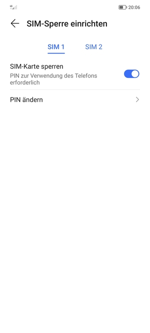 Wählen Sie SIM 1 oder SIM 2 und wählen Sie PIN ändern