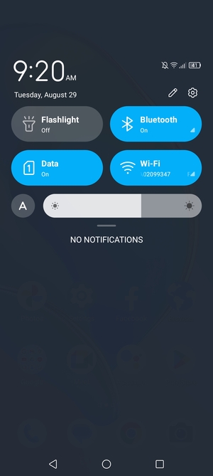 Slide down the top menu again