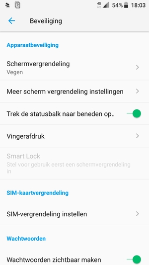 Selecteer SIM-vergrendeling instellen