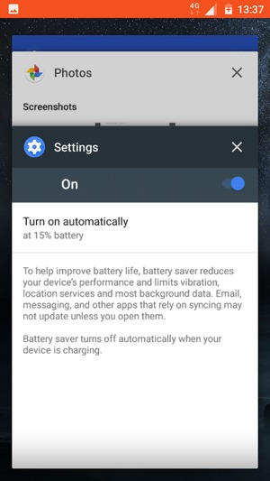 Swipe apps to the right to close them