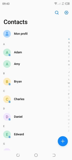 Sélectionnez le bouton du Paramètres