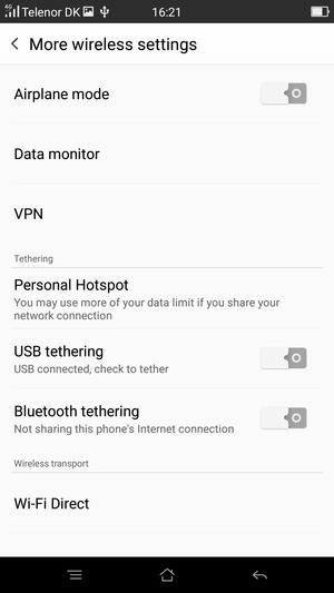 Select Personal Hotspot