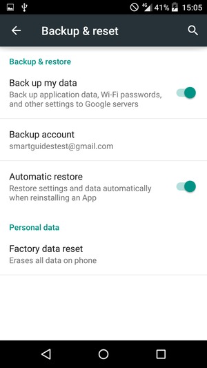 Select Backup account