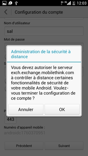 Sélectionnez OK