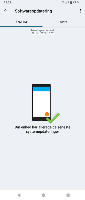 Hvis din telefon er opdateret, vil du se følgende skærmbillede