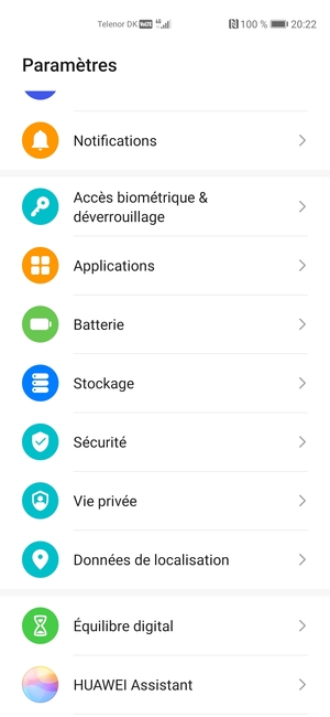 Faites défiler et sélectionnez Sécurité