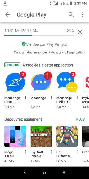 Veuillez attendre la fin de la procédure d'installation