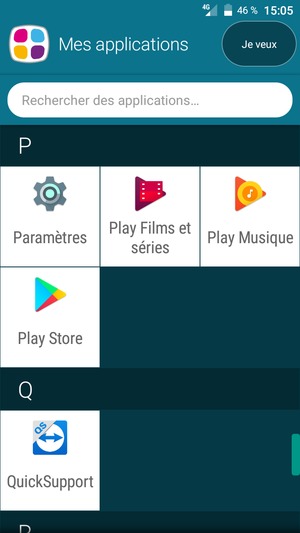 Faites défiler et sélectionnez Paramètres