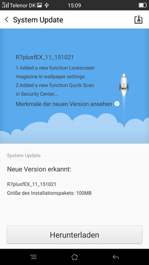 Falls Ihr Handy nicht aktualisiert ist, wählen Sie Herunterladen