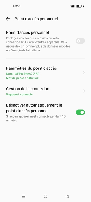 Sélectionnez Paramètres du point d'accès