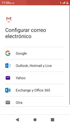 Seleccione Outlook, Hotmail y Live