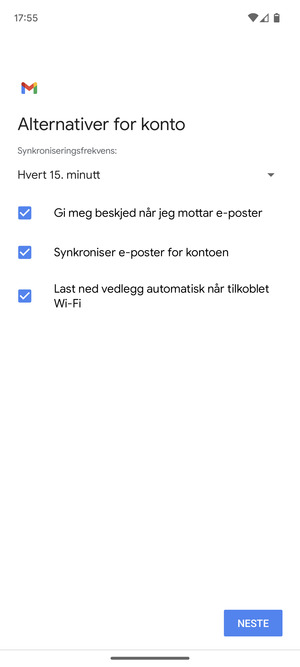 Velg NESTE