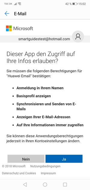 Wählen Sie Ja