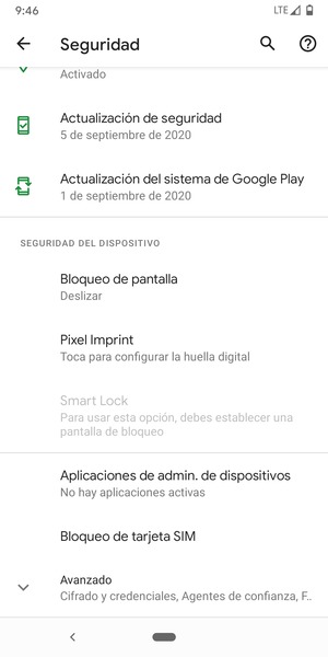 Desplácese y seleccione Bloqueo de tarjeta SIM