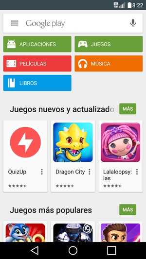 Seleccione la barra Búsqueda