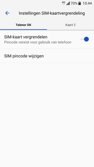 Selecteer Public en SIM pincode wijzigen