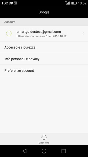 Seleziona il tuo account