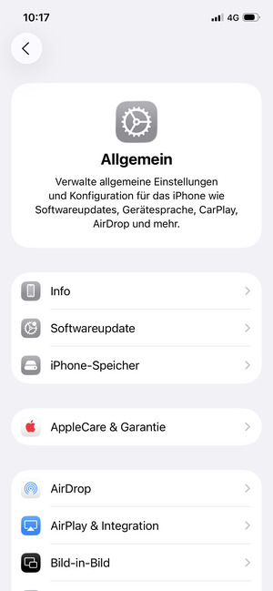 Wählen Sie Softwareupdate